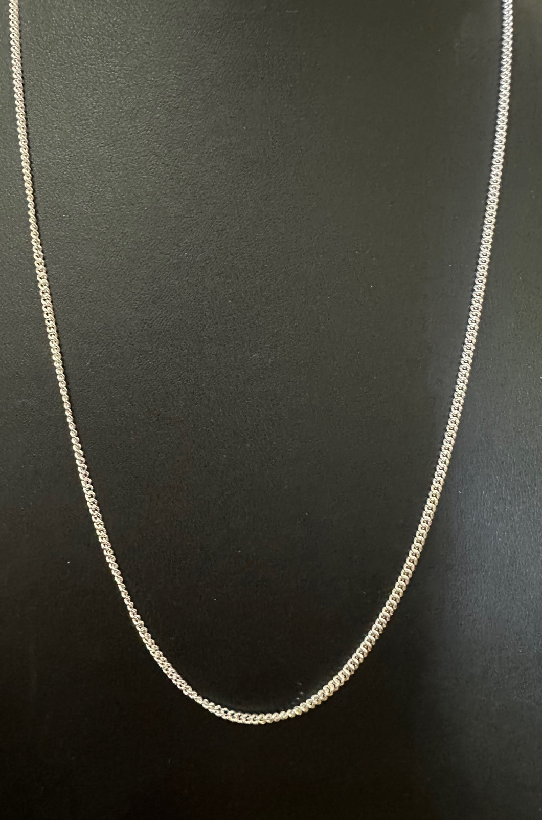 Sterling Silver Fine curb link Necklace 45cm